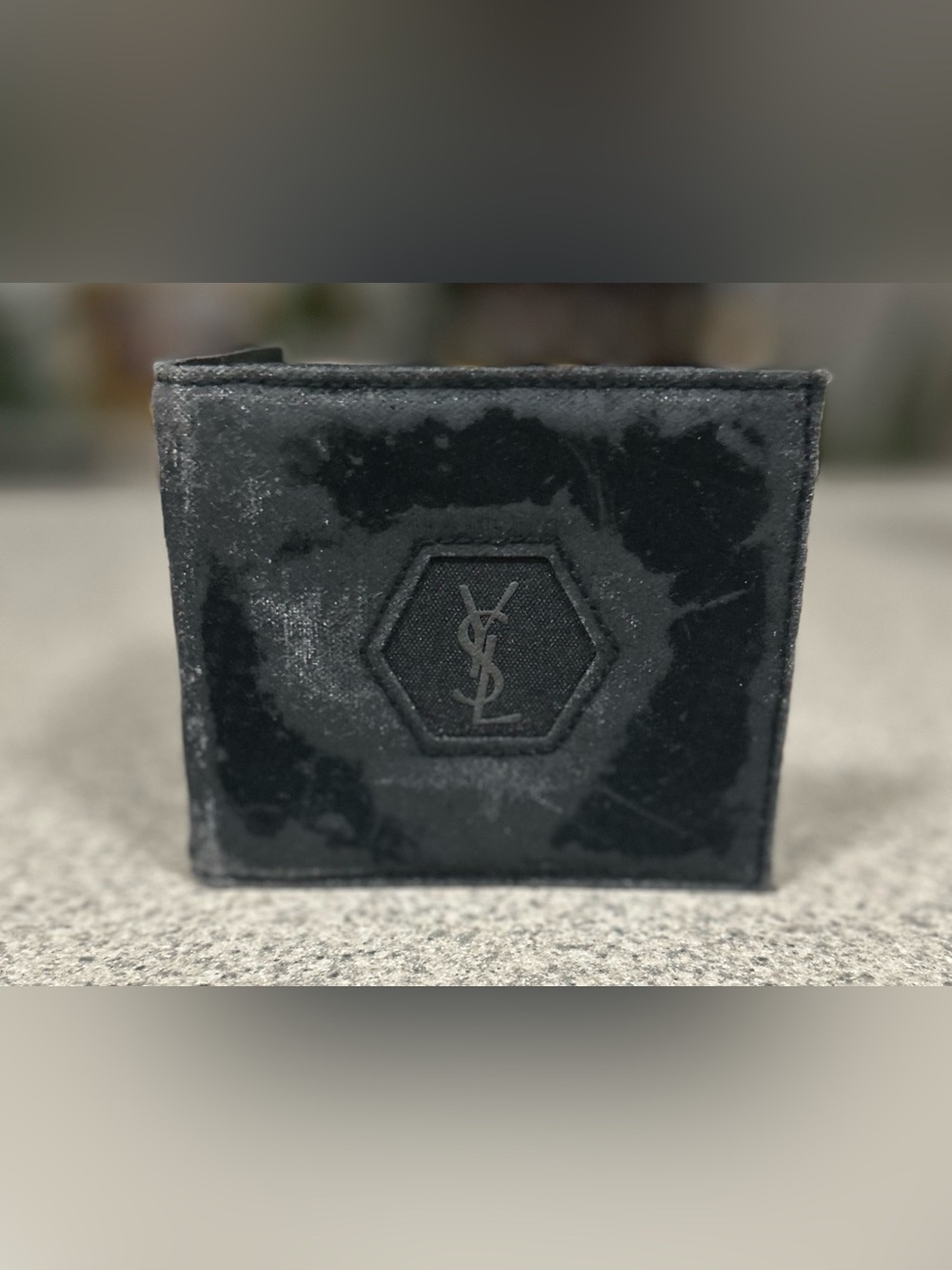 Yves Saint Laurent Velvet Card Holder Wallet